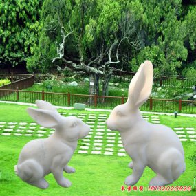 兔動(dòng)物石雕