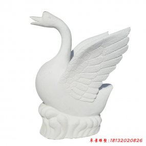 石雕動(dòng)物噴水天鵝